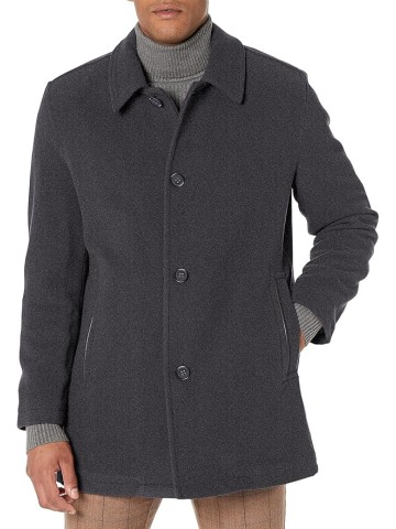 Men's Button Up Wool Plush Car Coat