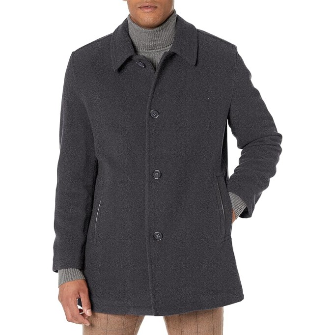 Men's Button Up Wool Plush Car Coat