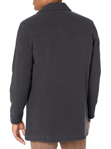 Men's Button Up Wool Plush Car Coat