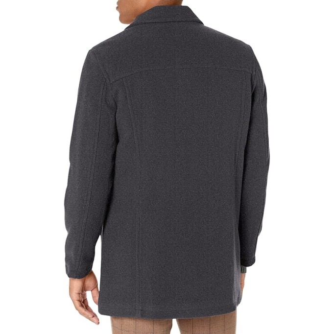 Men's Button Up Wool Plush Car Coat