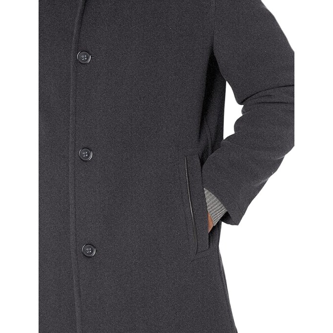 Men's Button Up Wool Plush Car Coat