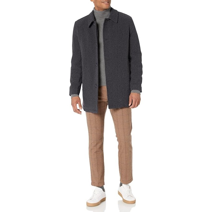Men's Button Up Wool Plush Car Coat