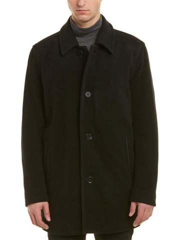 Men's Button Up Wool Plush Car Coat
