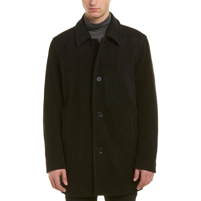 Men's Button Up Wool Plush Car Coat