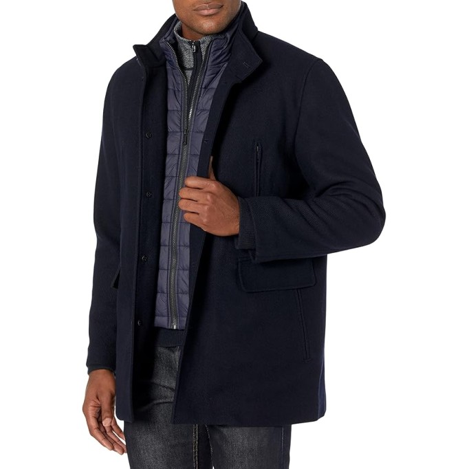 Men's Wool Twill Topper Coat with Water Resistant Bib