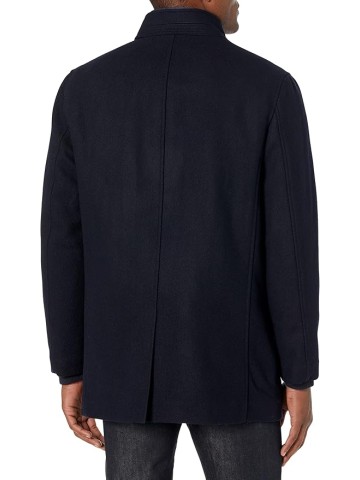 Men's Wool Twill Topper Coat with Water Resistant Bib