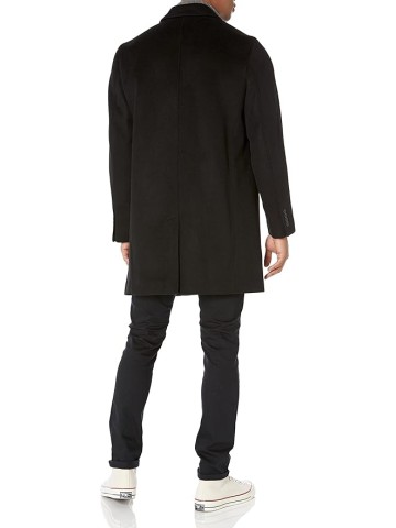 mens Wool Plus Topper Button Front Coat