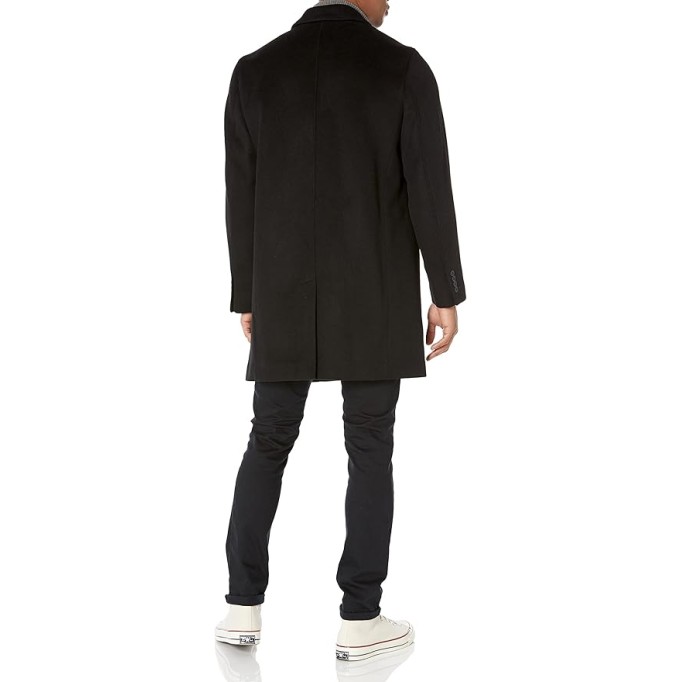 mens Wool Plus Topper Button Front Coat