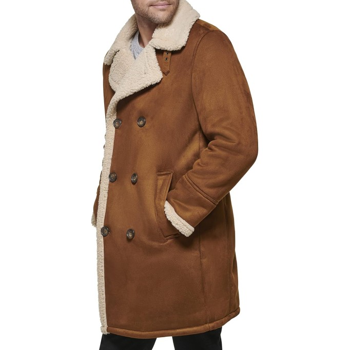 Men's Faux Shearling Midlength Overcoat