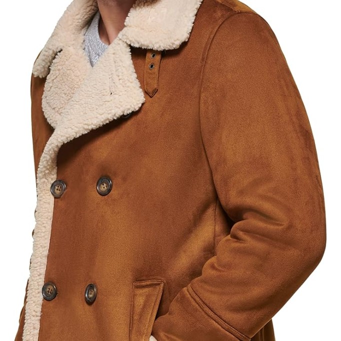 Men's Faux Shearling Midlength Overcoat