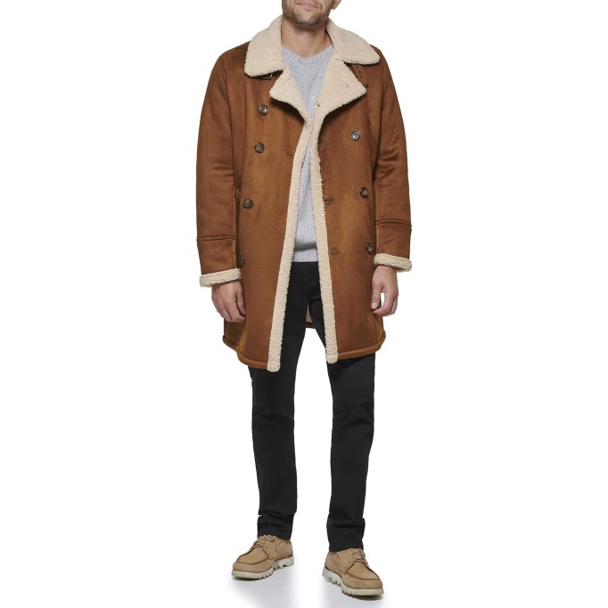 Men's Faux Shearling Midlength Overcoat