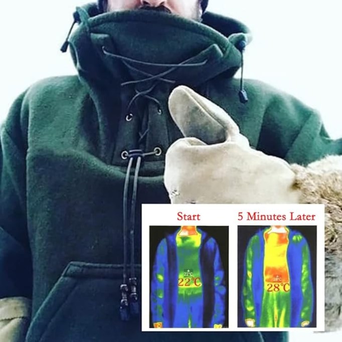 Winter Men's Leisure Jacket, Men's 70% Wool Heavy Coat, Hooded Sweatshirt for Men S-5XL