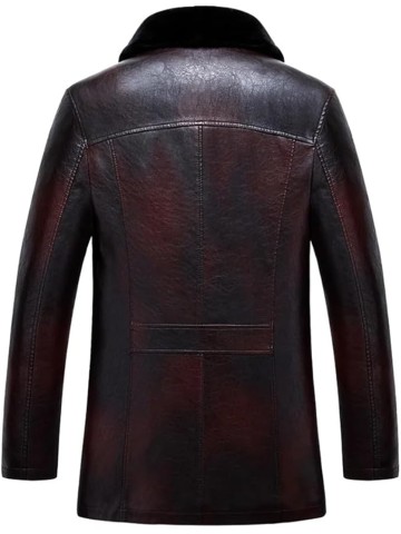 Winter Oversize Leather Jacket Men Fur Coat Men Single Breasted Thick Leather Jackets Casual Trench Coat