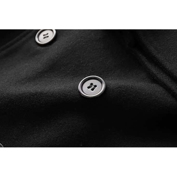Men's Long Wool Coat Oversized Double Breasted Trench Pea Coat Winter Wool Overcoat M-9XL