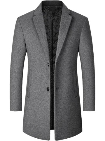 Men's Wool Coats Winter Jacket Oversized Solid Business Casual Coat