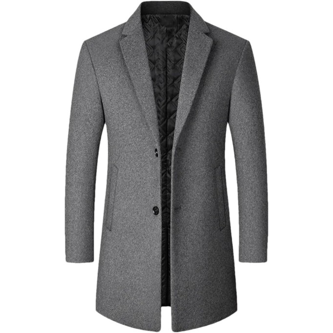 Men's Wool Coats Winter Jacket Oversized Solid Business Casual Coat
