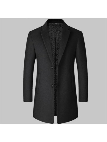 Men's Wool Coats Winter Jacket Oversized Solid Business Casual Coat