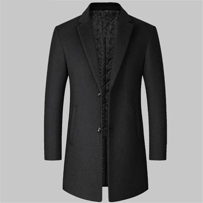 Men's Wool Coats Winter Jacket Oversized Solid Business Casual Coat