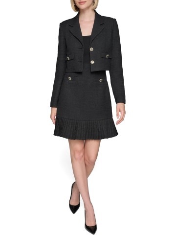 Women's Collared Tweed Long Sleeves Jacket