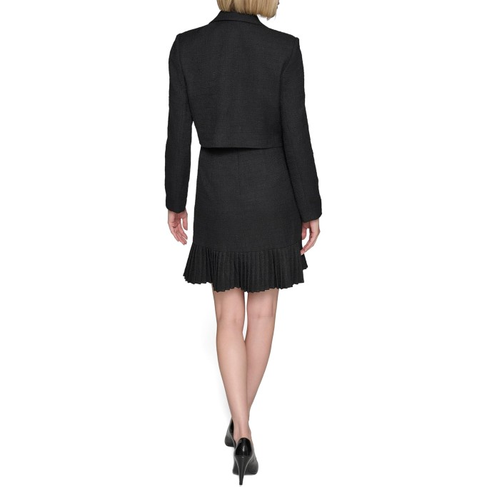 Women's Collared Tweed Long Sleeves Jacket