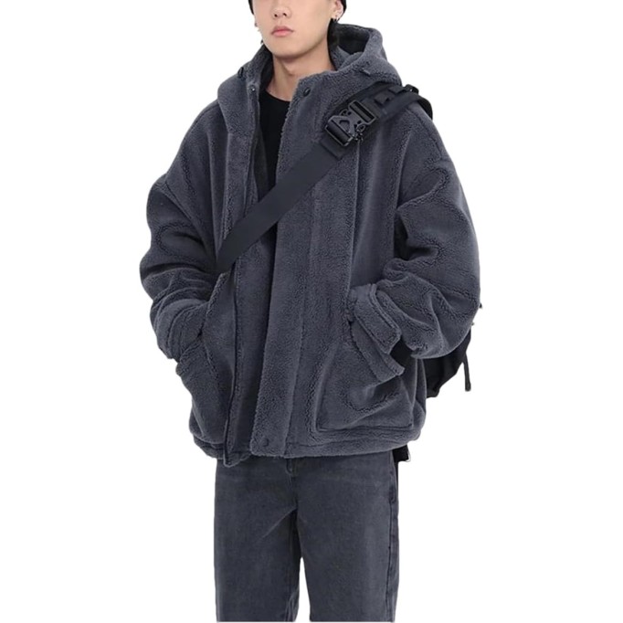 Men Winter Thick Warm Oversized Jacket Men Loose Casual Zipper Hooded Coat