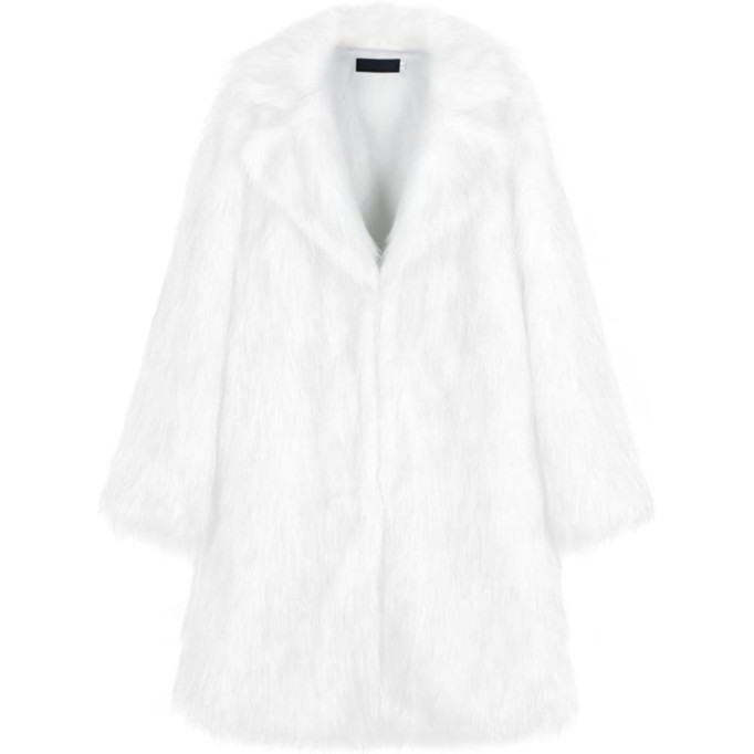 2024 New Men's Luxury Faux Fur Coat Winter Fashion Fluffy Parka Jacket Long Thicken Soft Warm Open Front Outwear