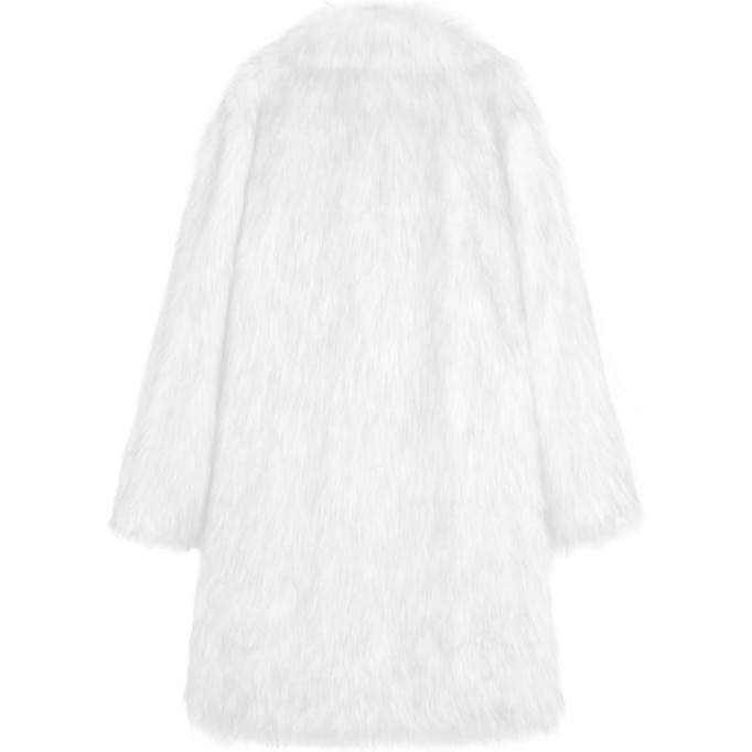 2024 New Men's Luxury Faux Fur Coat Winter Fashion Fluffy Parka Jacket Long Thicken Soft Warm Open Front Outwear