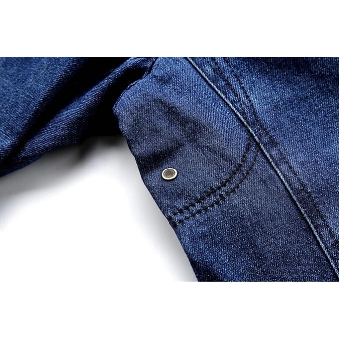 Men's Denim Blazers Coat Oversized Fashion Casual Lapel Button Down Suit Jacket Outerwear
