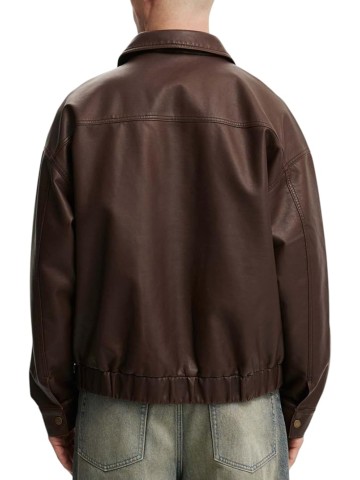 Men’s 100% Sheepskin Leather Bomber Jacket – Retro Oversized Fit with Large Pockets & Shirt Collar