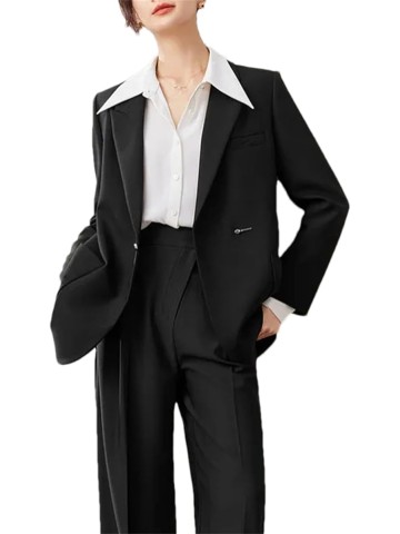 Spring Fall Fashion Trend Loose Suit Jacket Wear to Work Women Formal Clothing Solid Blazer