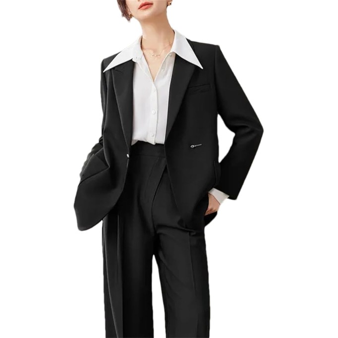 Spring Fall Fashion Trend Loose Suit Jacket Wear to Work Women Formal Clothing Solid Blazer