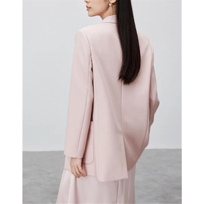 Spring Fall Fashion Trend Loose Suit Jacket Wear to Work Women Formal Clothing Solid Blazer