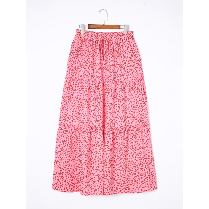 LEOPARD RUFFLE POCKET SHIFT CASUAL SKIRTS