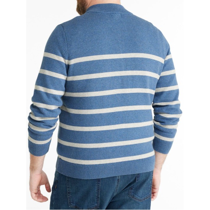 Men's zippered soft cotton cashmere sweater