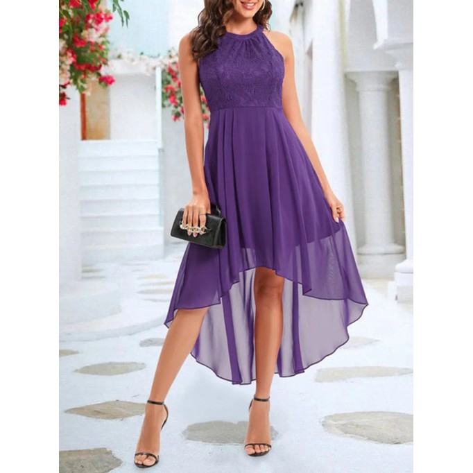 Purple lace elegant dress