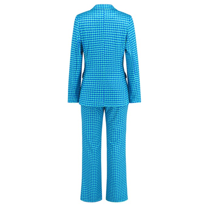 Qianniao grid double breasted suit jacket straight leg suit suit