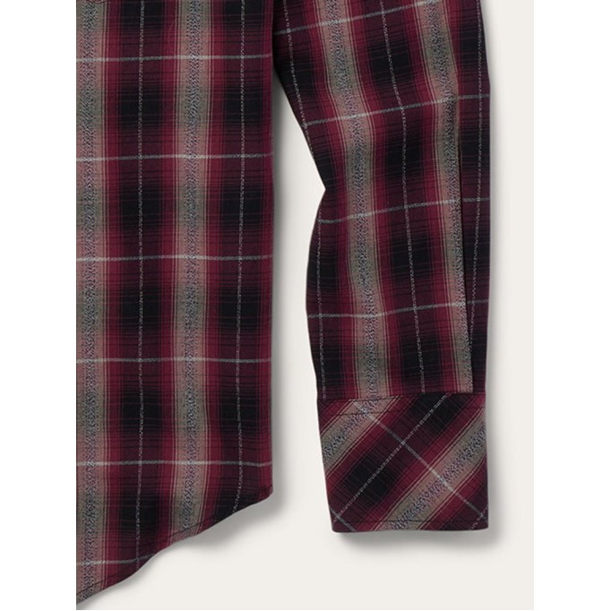 Red Marl Plaid Western Shirt