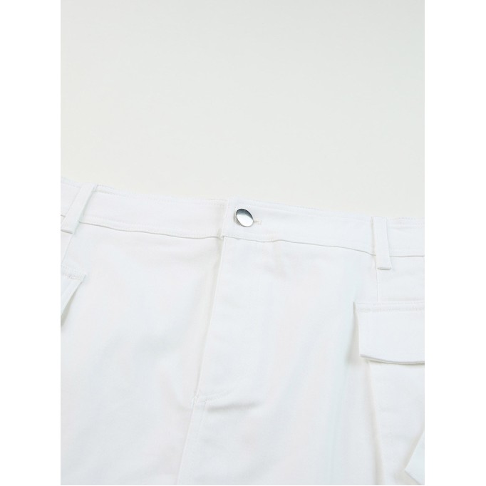 SOLID POCKET BUTTON ZIPPER ACTIVE VINTAGE CASUAL SKIRTS